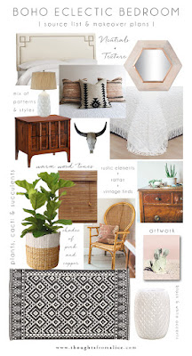 Bohemian Eclectic Bedroom Inspiration Moodboard