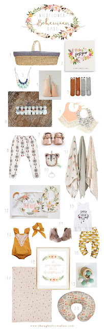 Bohemian Baby Girl Product Moodboard