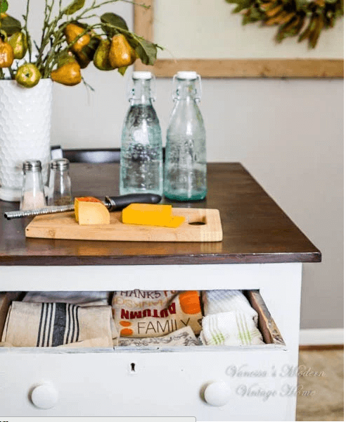 Dresser as kitchen island http://mysoulfulhome.com
